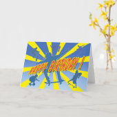 ハッピーバースデースケートボードカード カード (黄色い花)