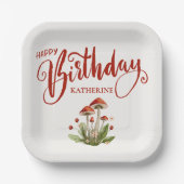 ハッピーバースデースタイリッシュレトロ ペーパープレート (正面)
