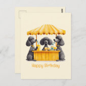 ハッピーバースデースタンダードプードルドッグズレモネードスタンド ポストカード (正面/裏面)