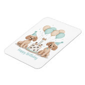 ハッピーバースデースタンダードプードルドッグ マグネット (左側)