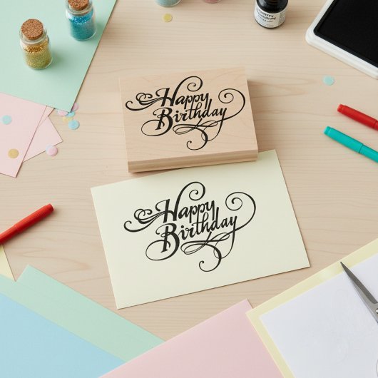 ハッピーバースデースタンプ ラバースタンプ