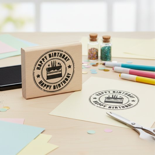 ハッピーバースデースタンプ ラバースタンプ