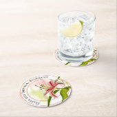 ハッピーバースデースターガザーリリー花の写真 ラウンドペーパーコースター (インサイチュ)