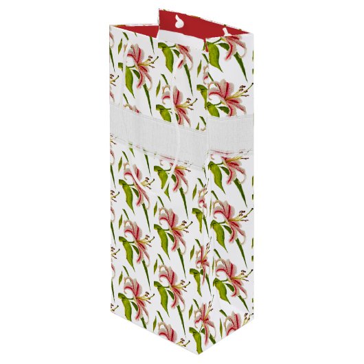 ハッピーバースデースターガーザーリリー写真パターン ワインギフトバッグ (裏面アングル)