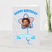 ハッピーバースデースターバルーンフォトカード カード (正面)