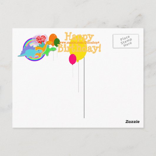 ハッピーバースデースター恐竜はがき ポストカード (裏面)