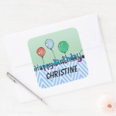 ハッピーバースデーステッカーテンプレート スクエアシール (封筒)