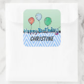 ハッピーバースデーステッカーテンプレート スクエアシール (バッグ)