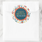 ハッピーバースデーステッカーベビーフクロウ漫画 ラウンドシール (バッグ)