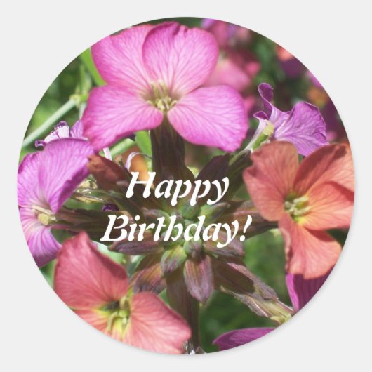 ハッピーバースデーステッカー「一定応援」 ラウンドシール (正面)