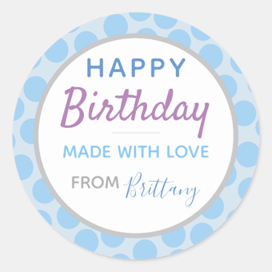 ハッピーバースデーステッカー(20) ラウンドシール (正面)