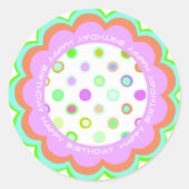 ハッピーバースデーステッカー[2 of 4] ラウンドシール (正面)