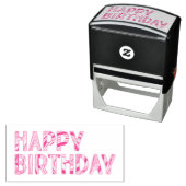ハッピーバースデーストライプのグルーヴィカラフル セルフインキングスタンプ (インサイチュ)
