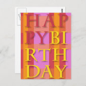 ハッピーバースデーストライプはがき ポストカード (正面/裏面)