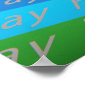 ハッピーバースデーストライプカラフル ポスター (角)