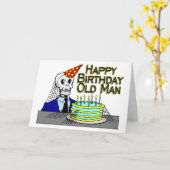 ハッピーバースデースパイダーウェブ老人 カード (黄色い花)