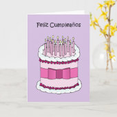 ハッピーバースデースペインのとケーキ カード (黄色い花)