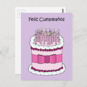 ハッピーバースデースペインのとケーキ ポストカード (正面/裏面)