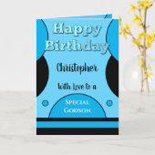 ハッピーバースデースペシャルゴッドソンブルーとブラック カード (黄色い花)