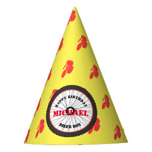 ハッピーバースデースポーツのバイクもしくは自転車に乗る人ボーイ パーティーハット