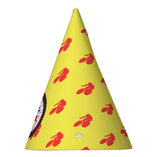 ハッピーバースデースポーツのバイクもしくは自転車に乗る人ボーイ パーティーハット (右)