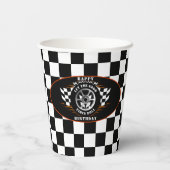ハッピーバースデースポーツカーレースパーティー用品 紙コップ (裏面)