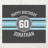 ハッピーバースデースポーツストライプジャージーの名前と年齢 ビールラベル (シングルラベル)