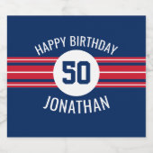 ハッピーバースデースポーツストライプジャージーの名前と年齢 ビールラベル (シングルラベル)