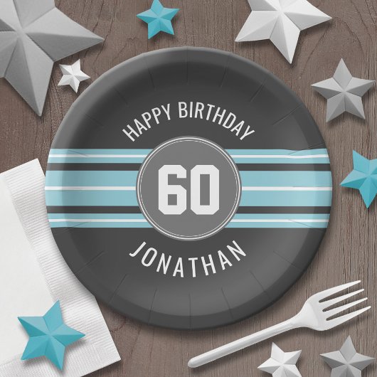ハッピーバースデースポーツストライプジャージーの名前と年齢 ペーパープレート