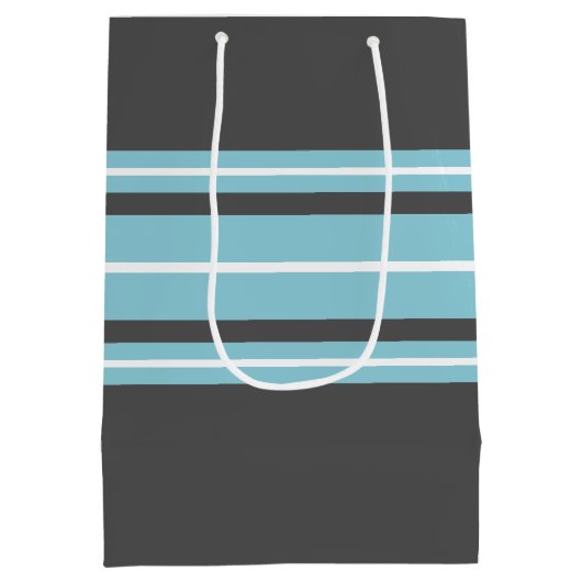 ハッピーバースデースポーツストライプジャージーの名前と年齢 ミディアムペーパーバッグ (裏面)