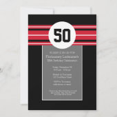 ハッピーバースデースポーツストライプジャージーの名前と年齢 招待状 (正面)