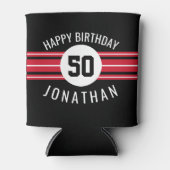 ハッピーバースデースポーツストライプジャージーの名前と年齢 缶クーラー (正面)