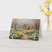 ハッピーバースデースモールキャビン&春ガーデン カード (黄色い花)
