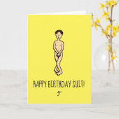 ハッピーバースデースーツ カード (黄色い花)