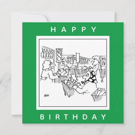 ハッピーバースデースーパーの労働者 カード (正面)