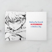ハッピーバースデースーパーヒーローをテーマにしたパーソナライズされた カード (内部)