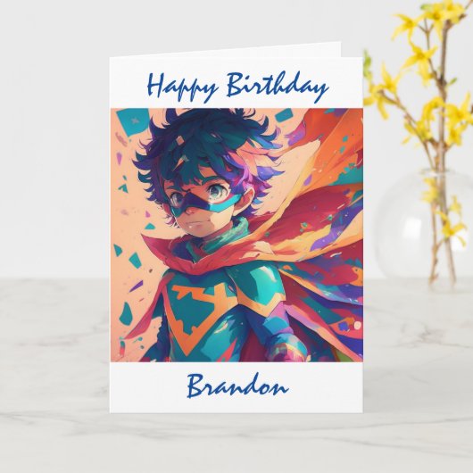 ハッピーバースデースーパーヒーローをテーマにしたパーソナライズされた カード
