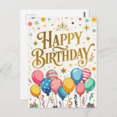 ハッピーバースデーセレブレーション ポストカード (正面/裏面)