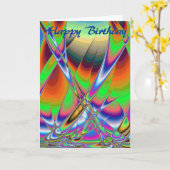 ハッピーバースデーセーリングボートinレインボーズ カード (黄色い花)
