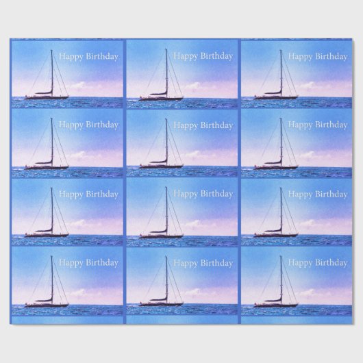 ハッピーバースデーセールボートラッピング紙 ラッピングペーパー (フラット)