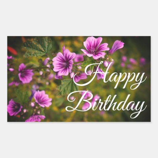 ハッピーバースデーゼブラホリホック#2-2ステッカー 長方形シール (正面)