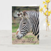 ハッピーバースデーゼブラ動物 カード (黄色い花)