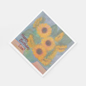 ハッピーバースデーソフトヒマワリ スタンダードランチョンナプキン (角)