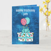 ハッピーバースデーソンカード カード (黄色い花)