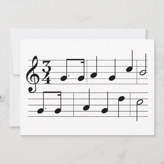 ハッピーバースデーソングミュージックノートシートミュージック カード (正面)