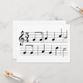 ハッピーバースデーソングミュージックノートシートミュージック カード (正面/裏面インサイチュ)