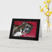 ハッピーバースデーソンスリーピングボクサー カード (黄色い花)