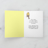 ハッピーバースデーソンミュージシャンおもしろい音楽ノートバード カード (内部)