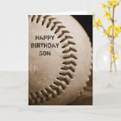 ハッピーバースデーソン野球グリーティングカード カード (黄色い花)