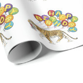 ハッピーバースデータイガーラッピング紙 ラッピングペーパー (ロールコーナー)